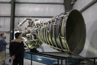 Endeavour has a total of 3 of these bell-shaped nozzles which are an important part of the rocket engine. 